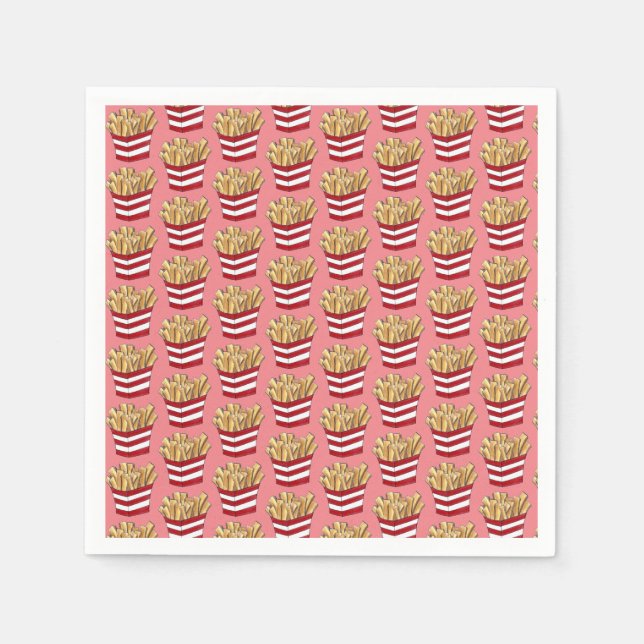 Snabb Fransk av livsmedel Fries Fried Potatis Chip Pappersservett (Framsidan)