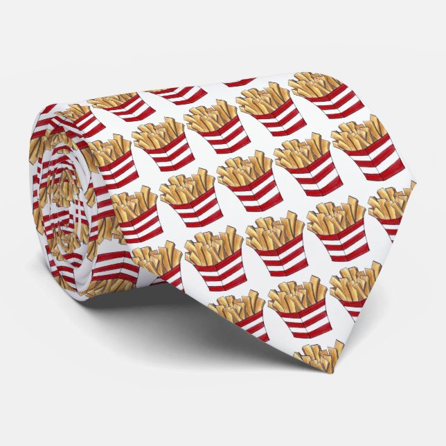 Snabb Fransk Fries Fry Foodie Red White Tie Slips (Rullad)