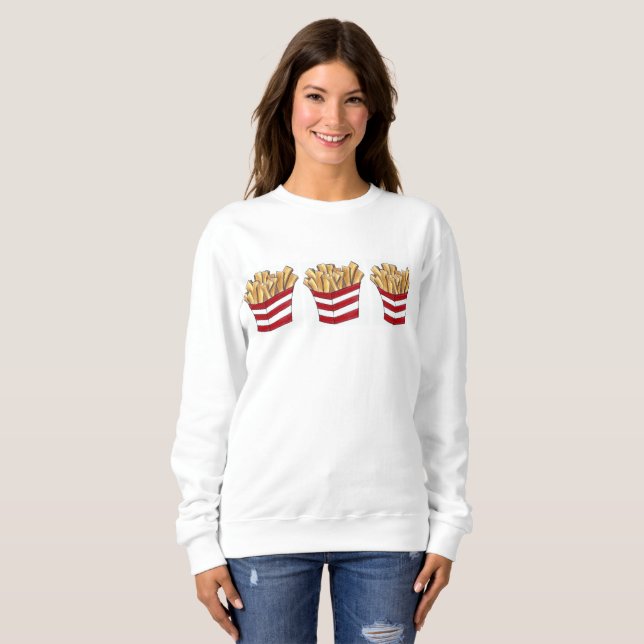 Snabb Fransk Fry Fries Foodie Sweatshirt Tee (Hel framsida)