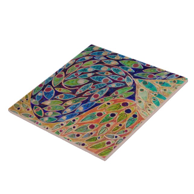 "Snabb fristad" (målning) Kakelplatta (Sidan)