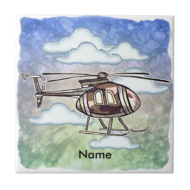 Snabb helikopter  kakelplatta (Framsidan)
