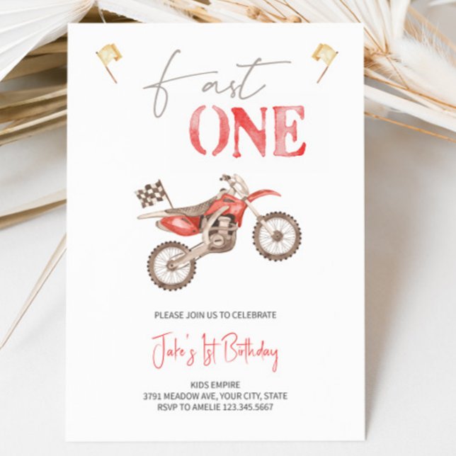 Snabb inbjudan till Red Dirt Bike Birthday (Skapare uppladdad)