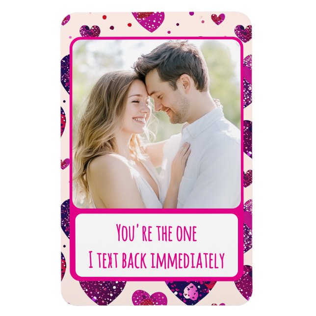 Snabb Lila Hjärtxt Tillbaka Omedelbart flexibelt Magnet (Vertikal)