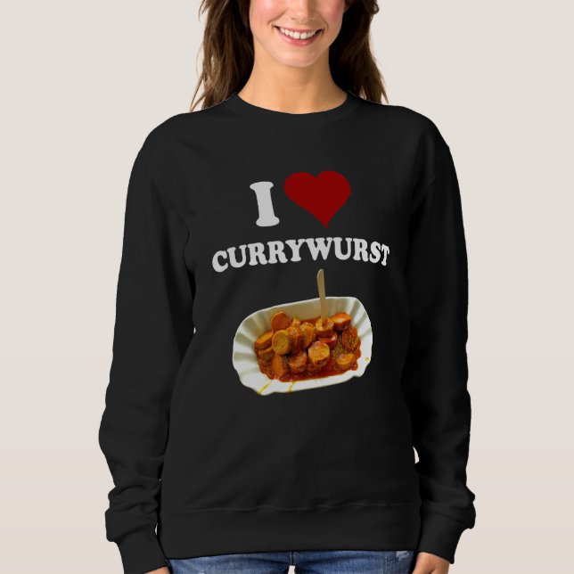 Snabb matfärgsgrafik, klassiskt i Kärlek Currywurs T Shirt (Framsida)
