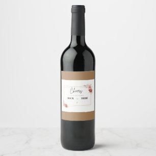 Snabb mötesgång mellan varandra med vin-vinst vinflaska etikett