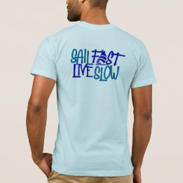 Snabb Nautical blue-utskrift på baksidan T Shirt