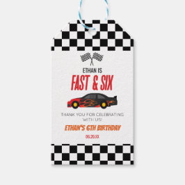 Snabb och sex Röda Flame Tävling-6e-Födelsedagsfes Presentetikett