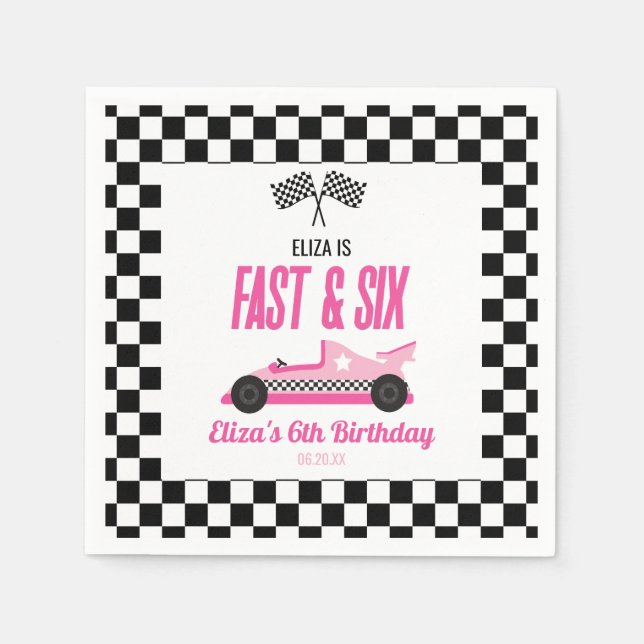 Snabb och sex Rosa Tävling-Födelsedagsfesten 6e Pappersservett (Framsidan)