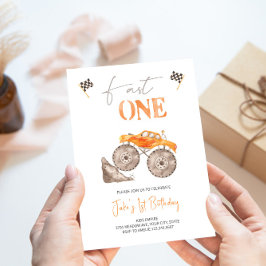 Snabb ONE Orange Monster Truck Inbjudan