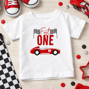 Snabb Racerkille 1-års Födelsedagsfest T Shirt