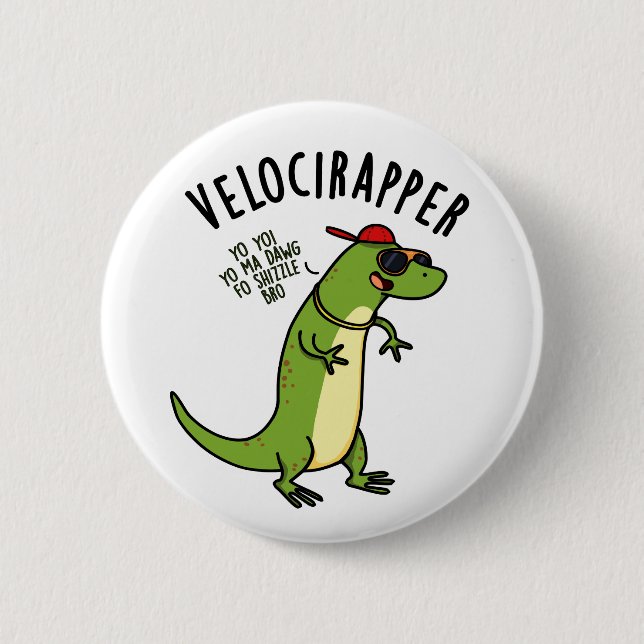 Snabb-rapparen Rolig Dinosaurie Puns  Knapp (Framsida)