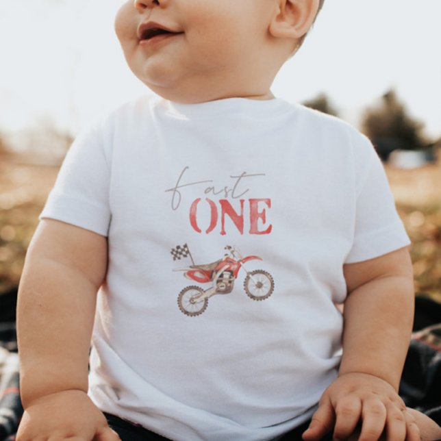 Snabb röd smutsig cykel födelsedag t-shirt baby (Skapare uppladdad)