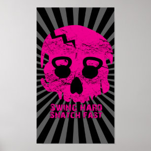 Snabb Rosa av Swing hard Snatch Kettlebell Poster