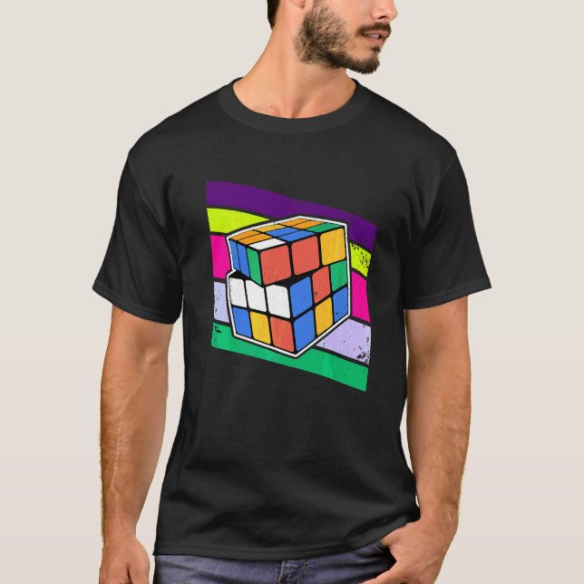 Snabb Rubiks Kub-pussel T Shirt (Framsida)