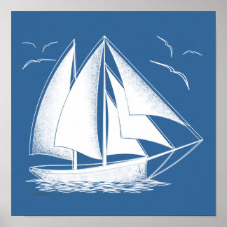 Snabb segling, nautisk vintage. poster