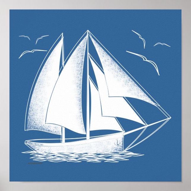 Snabb segling, nautisk vintage. poster (Framsidan)