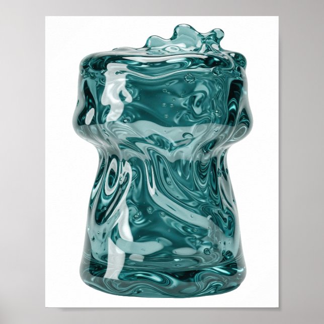 Snabb silver ABSTRAKT KONST Grafisk design Poster (Framsidan)