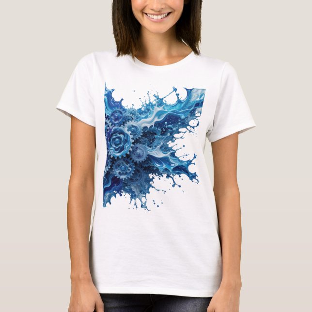 Snabb Silver VATTENDRIVEN VÄXELSYSTEM Skräddarsydd T Shirt (Framsida)
