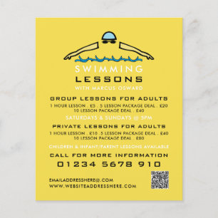 Snabb simmande ikon, simmande Lesson-reklam Flygblad