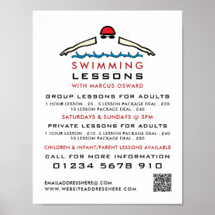 Snabb simmande ikon, simmande Lesson-reklam Poster