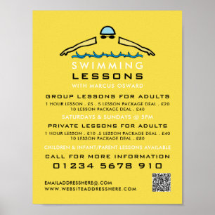 Snabb simmande ikon, simmande Lesson-reklam Poster