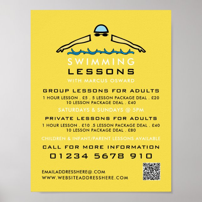 Snabb simmande ikon, simmande Lesson-reklam Poster (Framsidan)