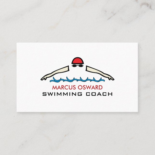 Snabb simmande ikon, swimming Coach och Lifeguard Visitkort (Framsida)