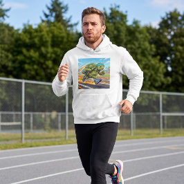 Snabb Sköldpadda Sprinter Atletisk Löpare Hoodie