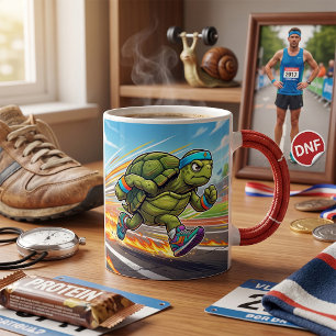 Snabb Sköldpadda Sprinter Atletisk Löpare Kaffemugg