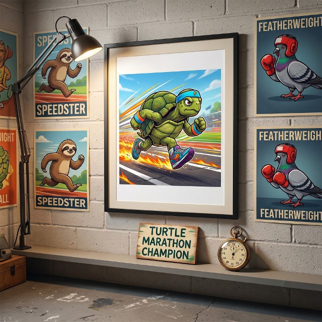 Snabb Sköldpadda Sprinter Atletisk Löpare Poster (Skapare uppladdad)