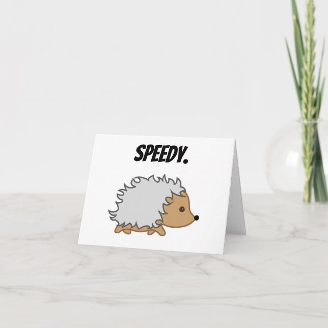 Snabb Tecknad av Hedgehog, Lung Fast Animal Kort (Framsida)