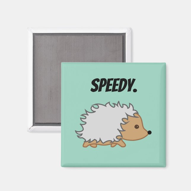 Snabb Tecknad av Hedgehog, Lung Fast Animal Magnet (Front/Back)