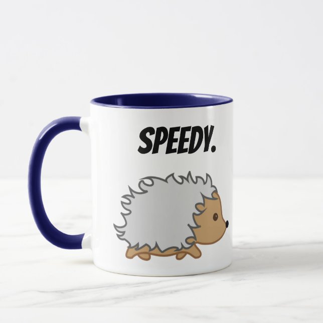 Snabb Tecknad av Hedgehog, Lung Fast Animal Mugg (Vänster)