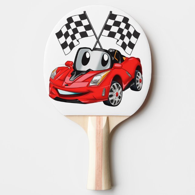 Snabb tecknad flagga tävling - Välj tillbaka färg Pingisracket (Framsidan)