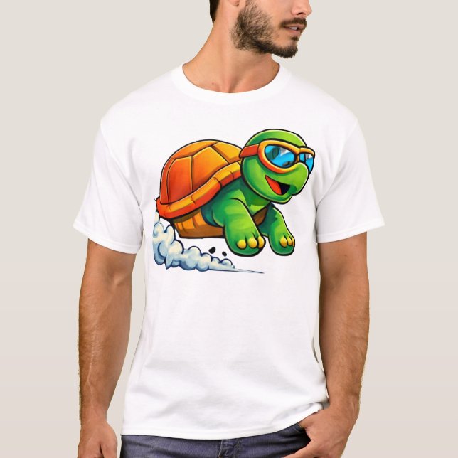 Snabb Tecknad med turturturturturturTävla T Shirt (Framsida)