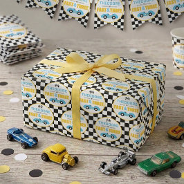 Snabb & Three Racingbil 3-års födelsedagsfest Presentpapper