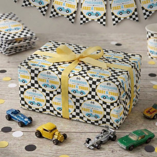 Snabb & Three Racingbil 3-års födelsedagsfest Presentpapper