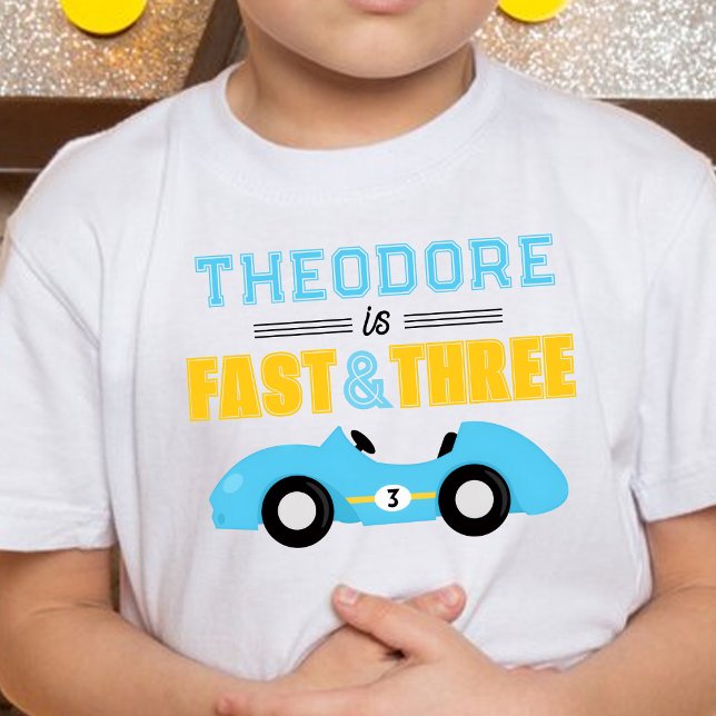 Snabb & Three Racingbil 3-årsdag T Shirt (Skapare uppladdad)