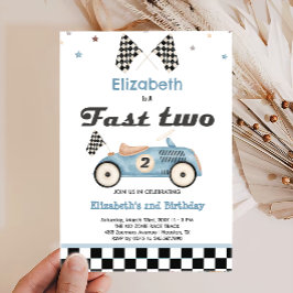 Snabb två Vintagars kallelse av Cute Cars Birthday Inbjudningar
