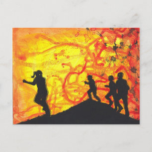 Snabb Zombies Mörk Art Horror-målning - vykort