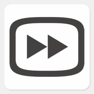 Snabba fram-ikon fyrkantigt klistermärke