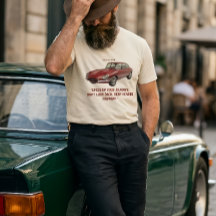 "Snabba Upp Din Resa" Vintage Röd Klassisk Bil