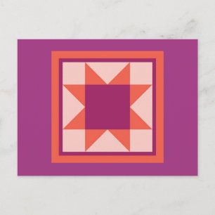 Snabba vykort - Sawtooth Star (rosa/orange)