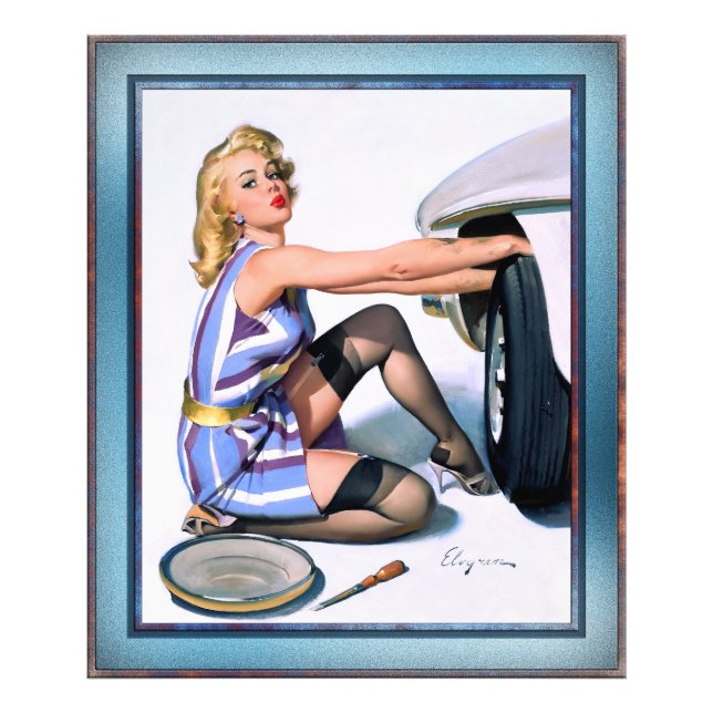 Snabbändring av Gil Elvgren Fototryck (Framsidan)