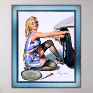 Snabbändring av Gil Elvgren Poster