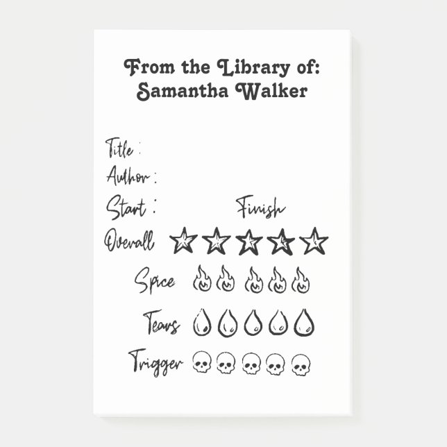 Snabbanteckning Bibliotek-klassificering Post-it Block (Framsida)