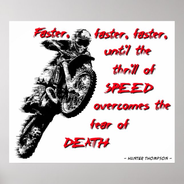 Snabbare Dirt Bike Motocross Affisch (Framsidan)