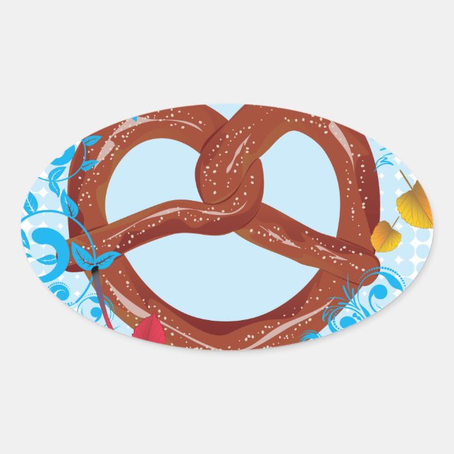 Snabbare Tecknad Pretzel 3 Ovalt Klistermärke (Framsida)