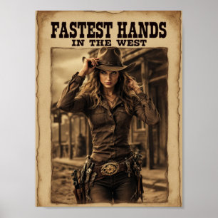 Snabbaste Händer i Väster - Legendary Cowgirl Väst Poster