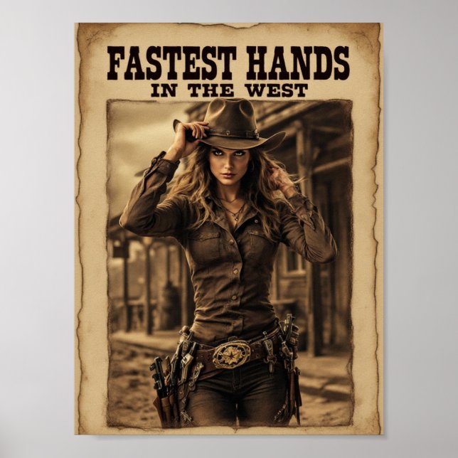 Snabbaste Händer i Väster - Legendary Cowgirl Väst Poster (Framsidan)